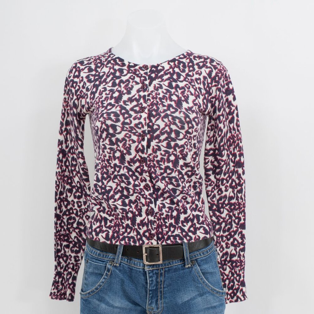 Topshop Petite leopard print long sleeve knit top US 2